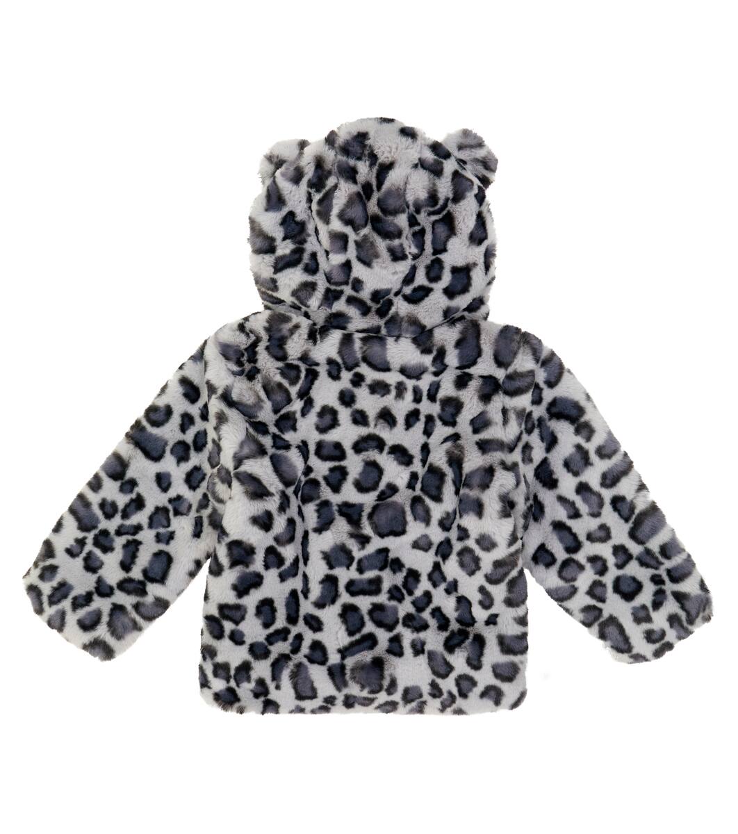 Pistachio Baby Girls Allover Animal Print Faux Fur Jacket Pistachio Baby Girls Allover Animal Print Faux Fur Jacket