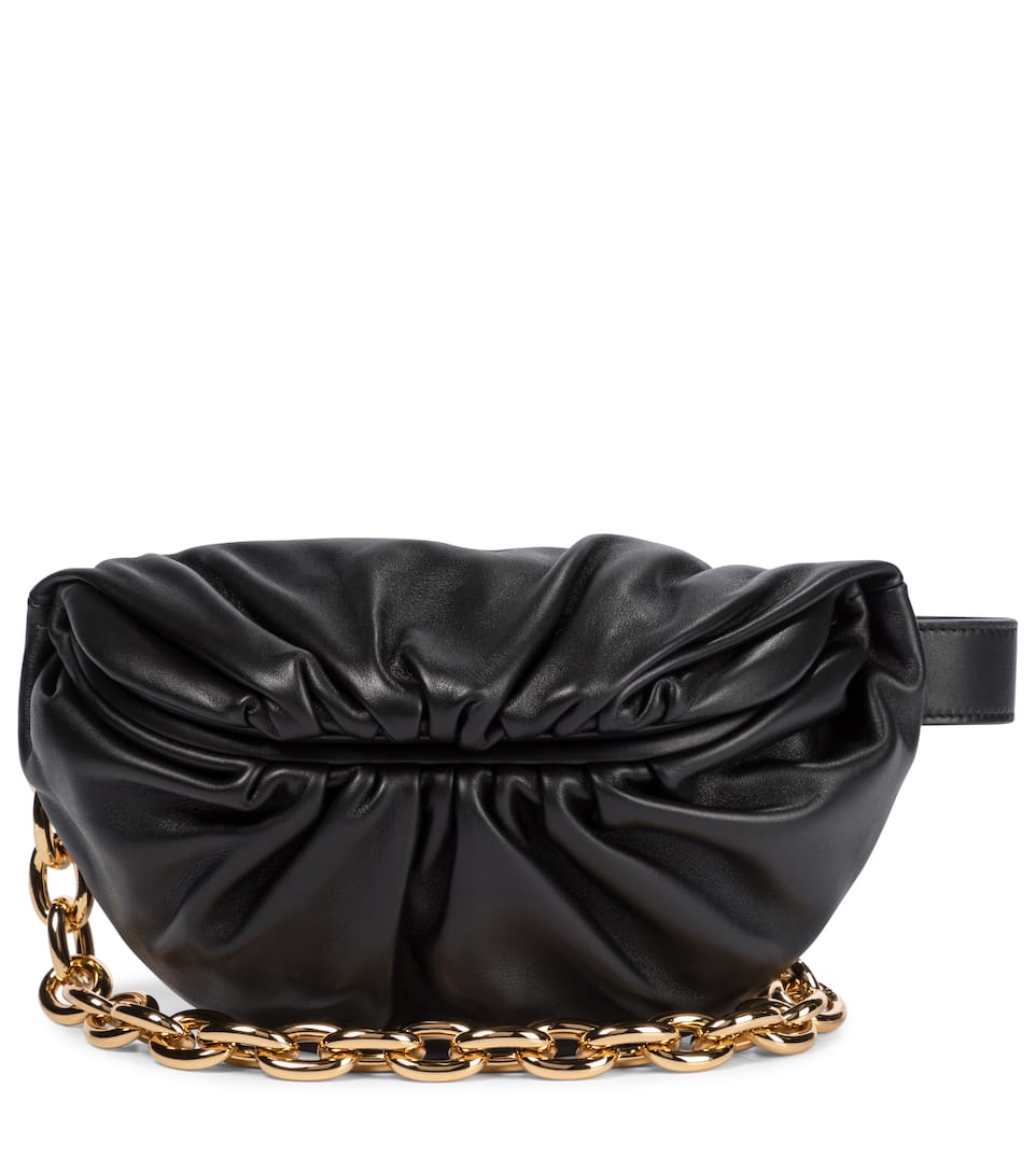 Click to view more detailed imagery on our partner's website Bottega Veneta The Chain Pouch Leather Crossbody Bag In Black