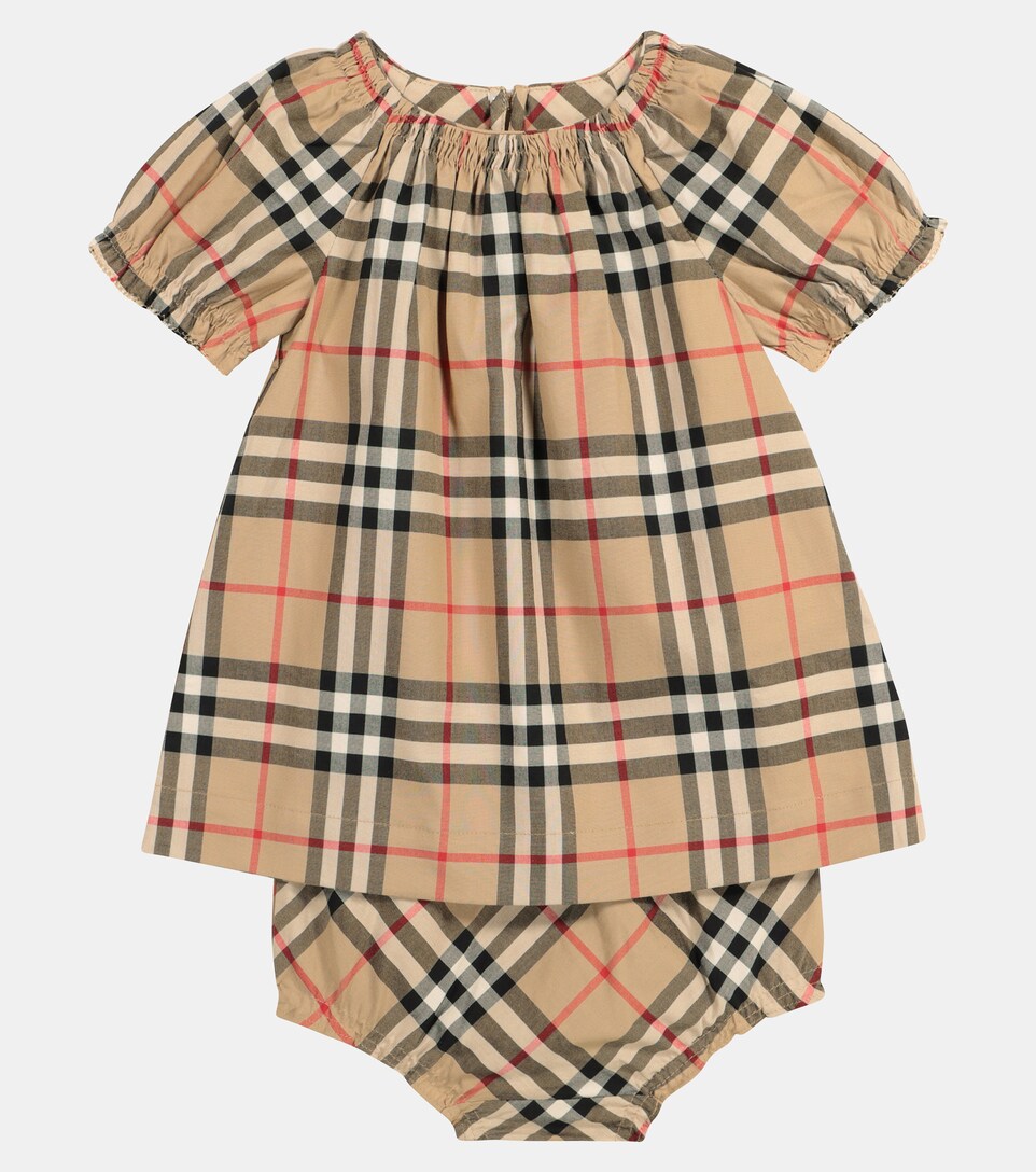 Burberry Kids Baby Vintage Check cotton dress and bloomers set
