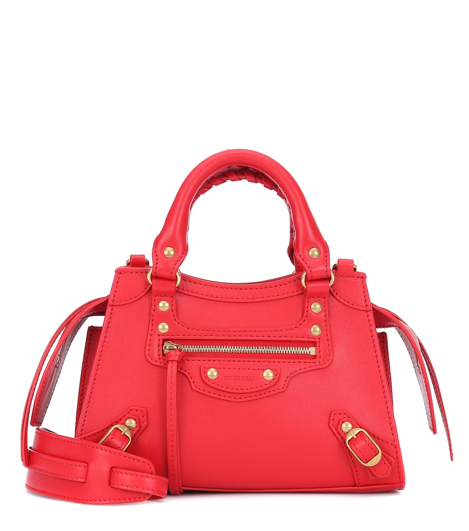 Click to view more detailed imagery on our partner's website Balenciaga Neo Class City Leather Mini Handbag In Red