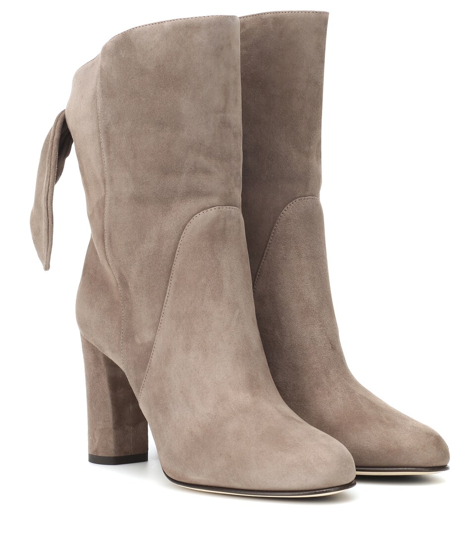 stone suede ankle boots