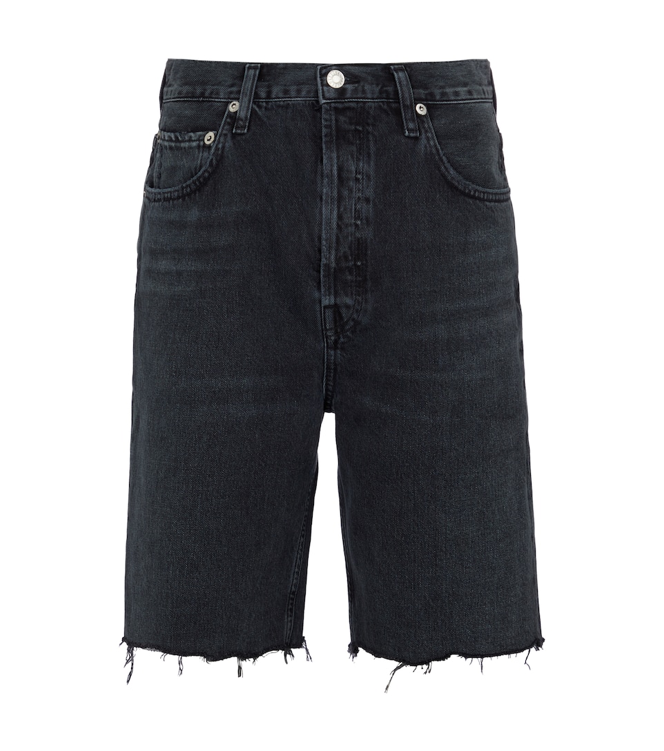 Agolde 90's Pinch Waist High Rise Straight Leg Shorts In Black