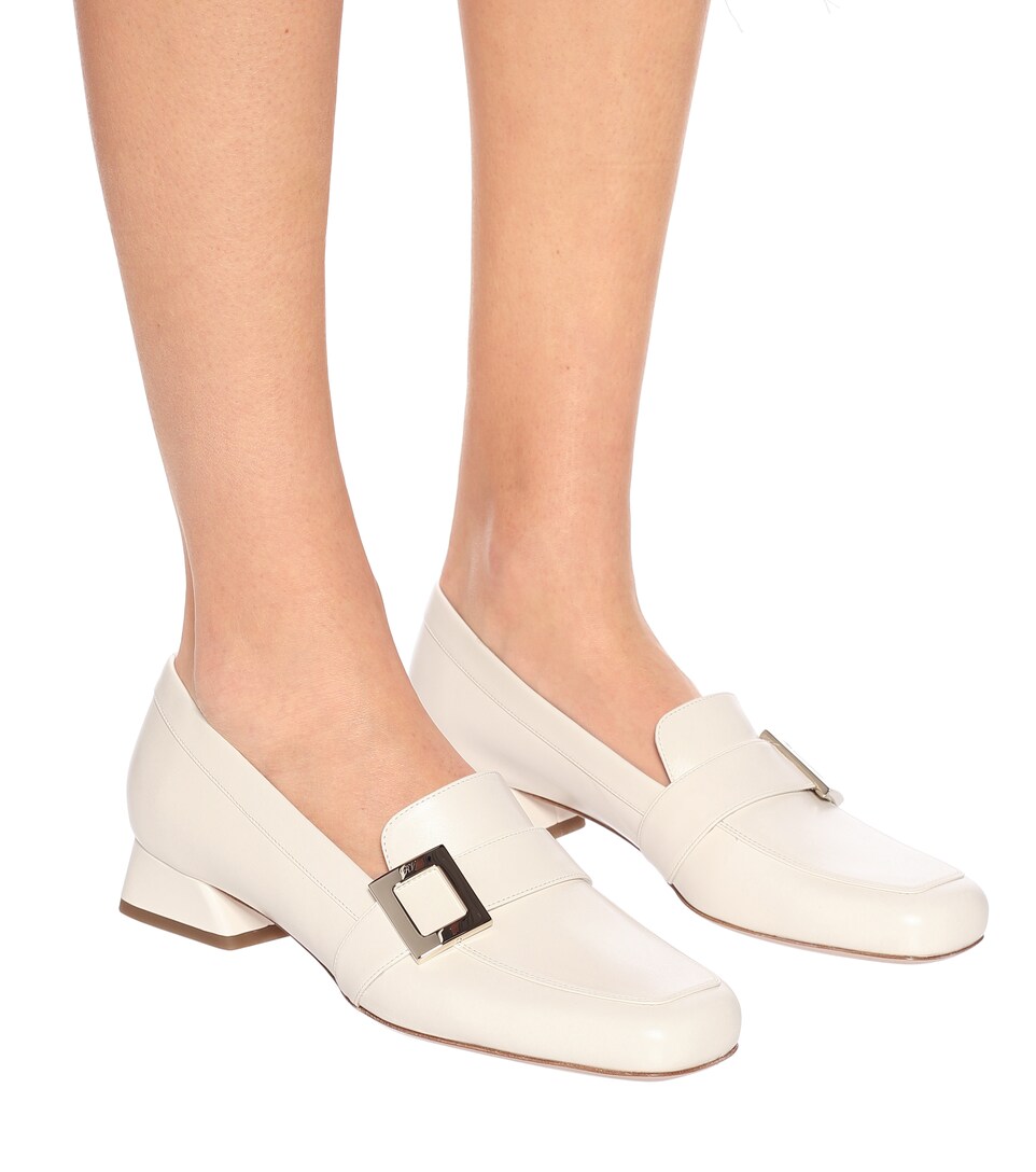 belle vivier皮革乐福鞋式高跟鞋