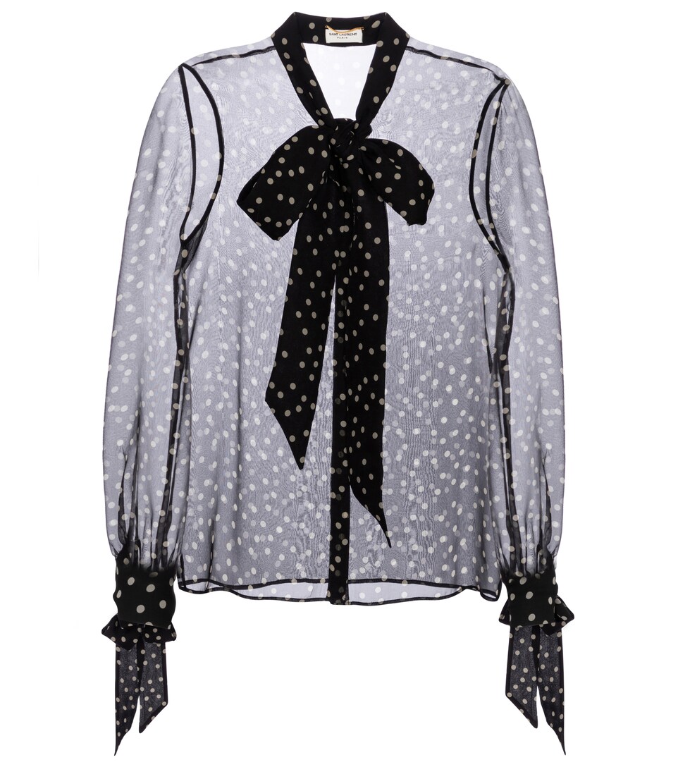 polka dot silk blouse