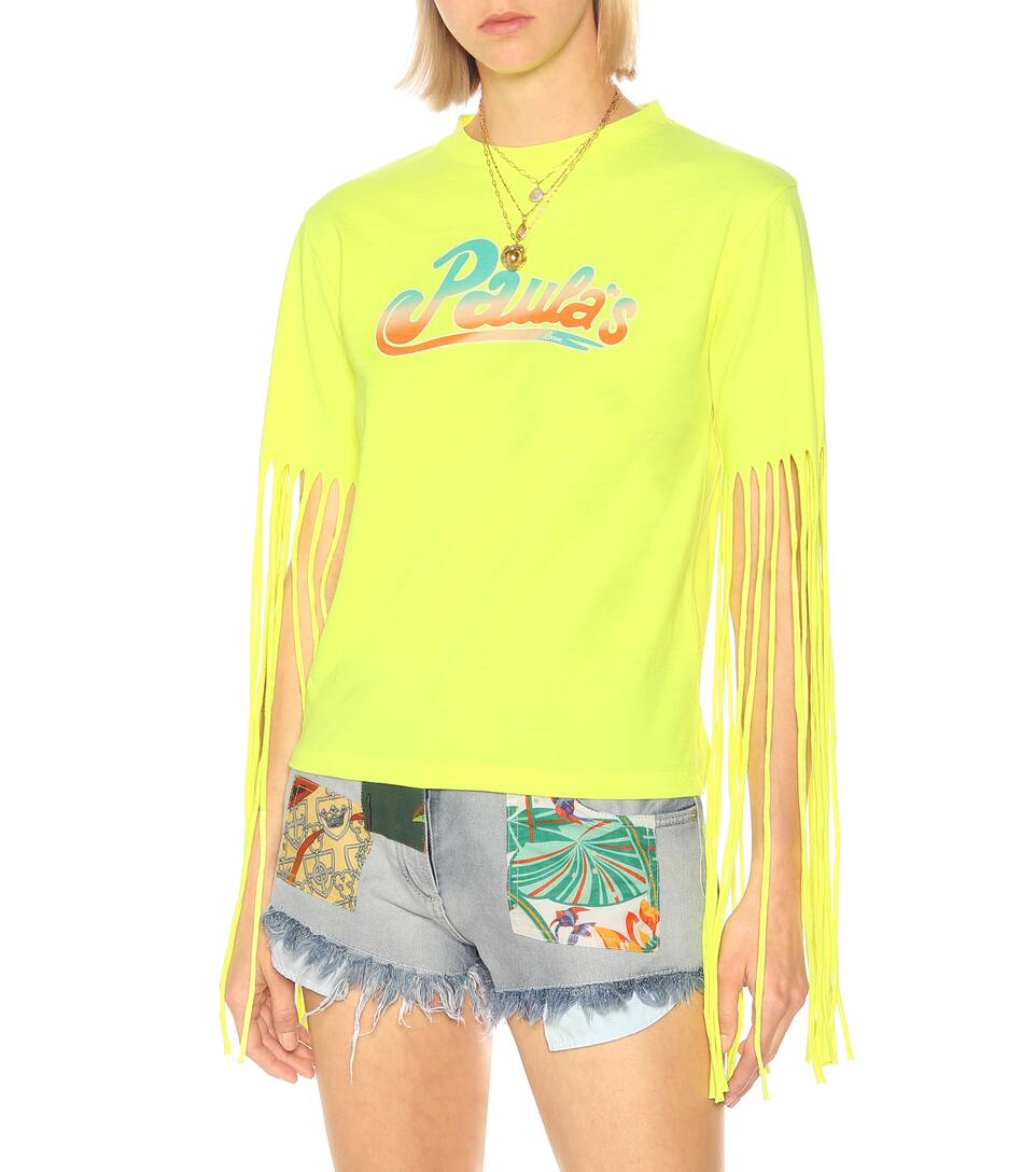 paulas ibiza流苏边饰t恤