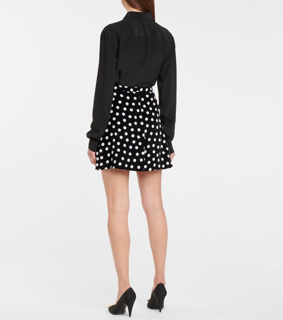 波点绉纱迷你半身裙展示图