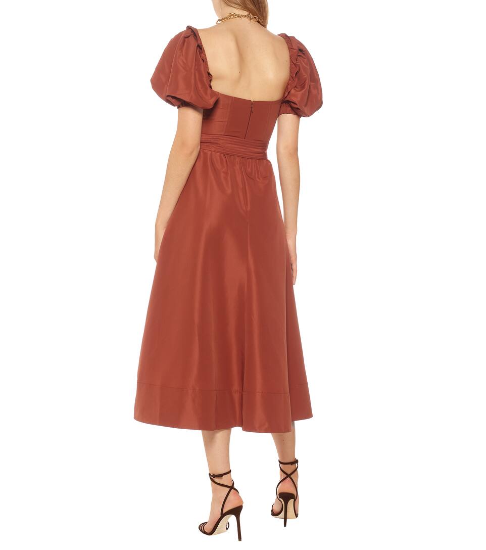 塔夫绸中长连衣裙