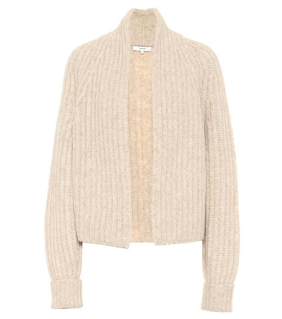 Vince alpaca cropped rib cardigan Clearance