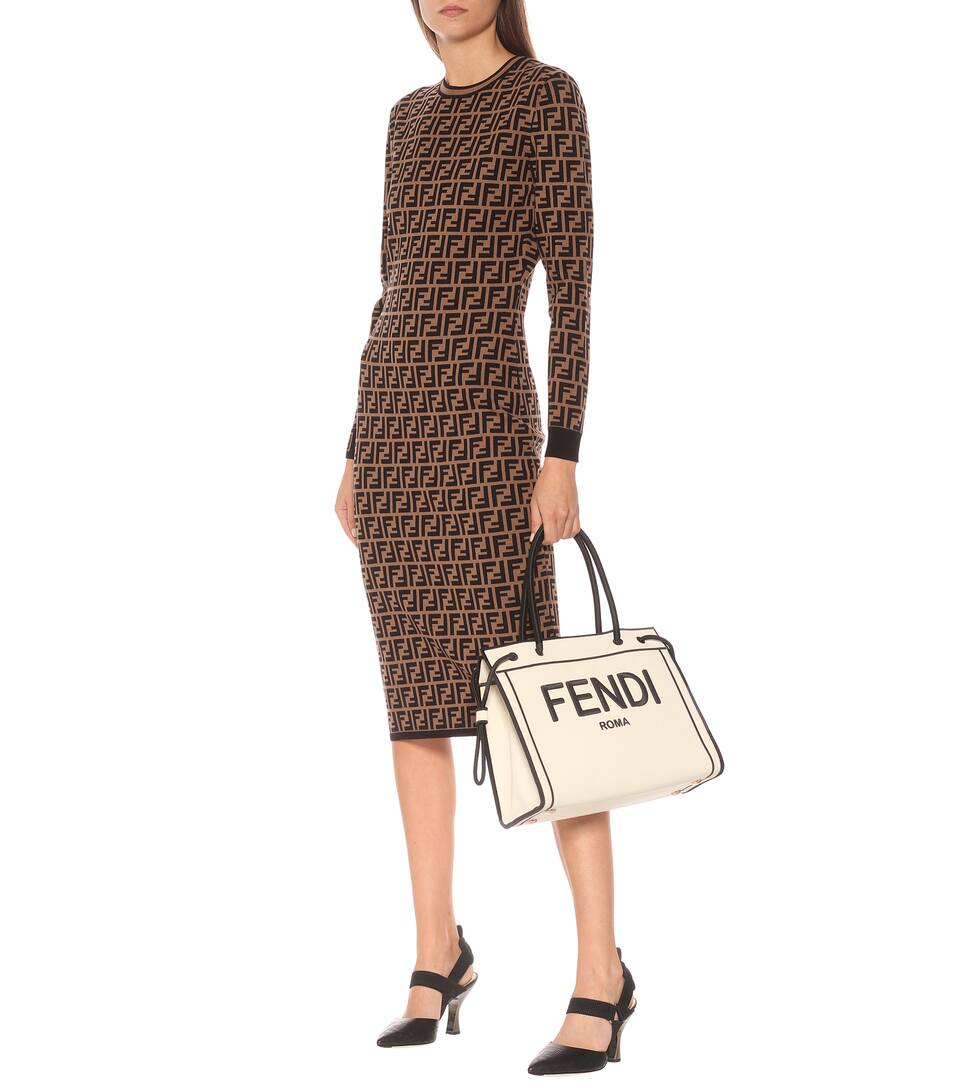 fendi roma帆布混纺托特包