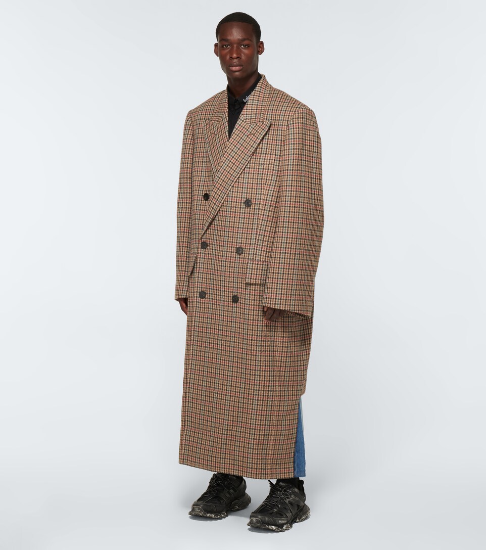 mens check wool overcoat