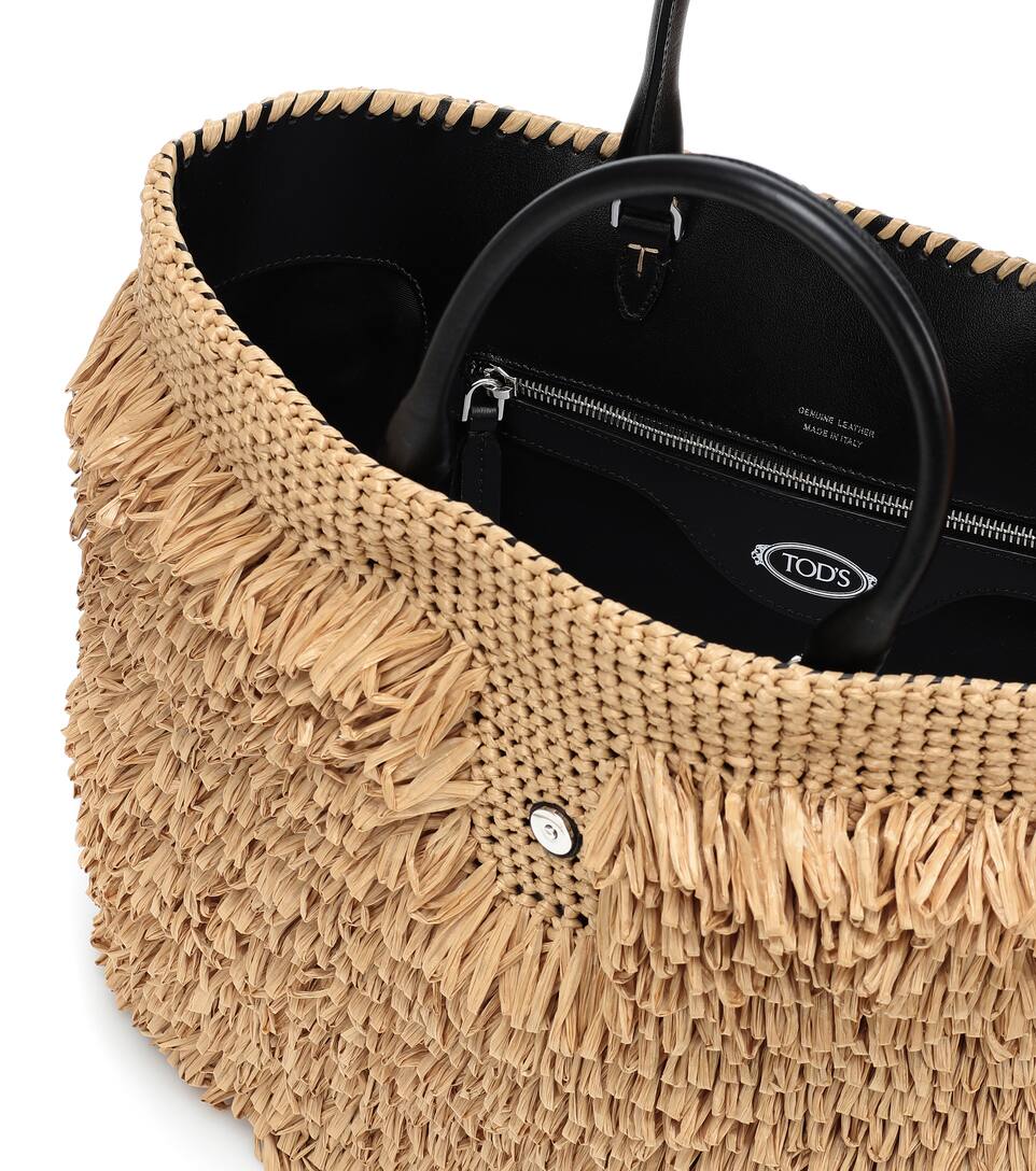 double t迷你酒椰叶纤维托特包