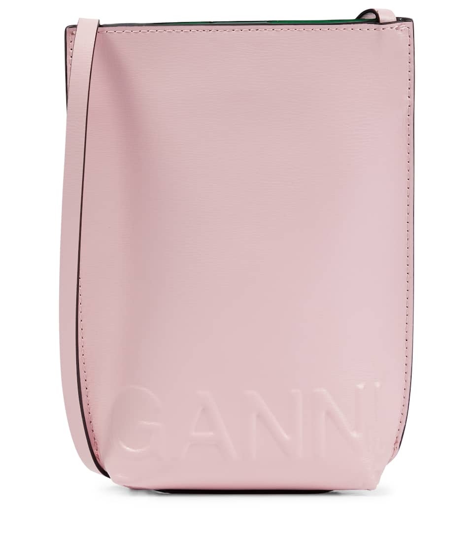 Click to view more detailed imagery on our partner's website Ganni Recycled Leather Pink Crossbody Mini Bag In 粉红色