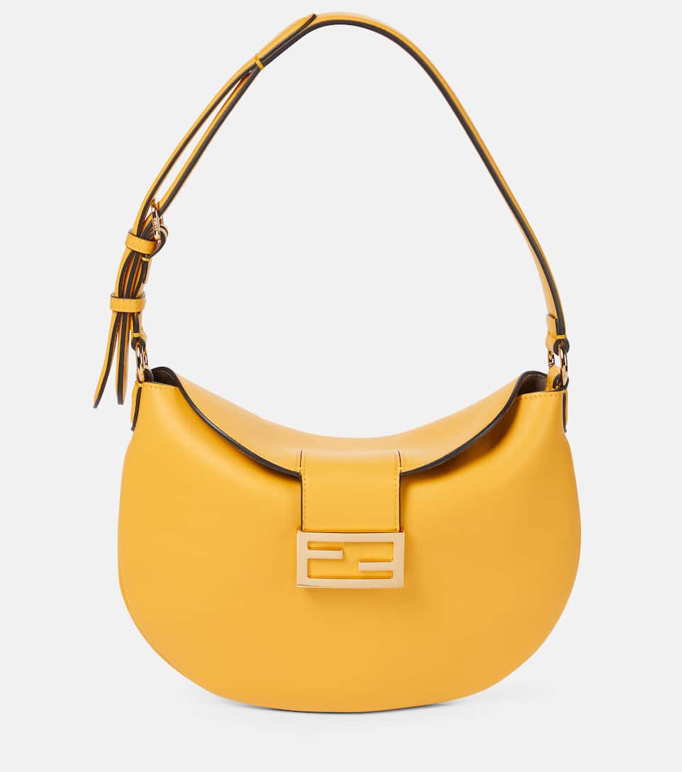 Fendi Croissant Small Leather Shoulder Bag In 黄色 ModeSens