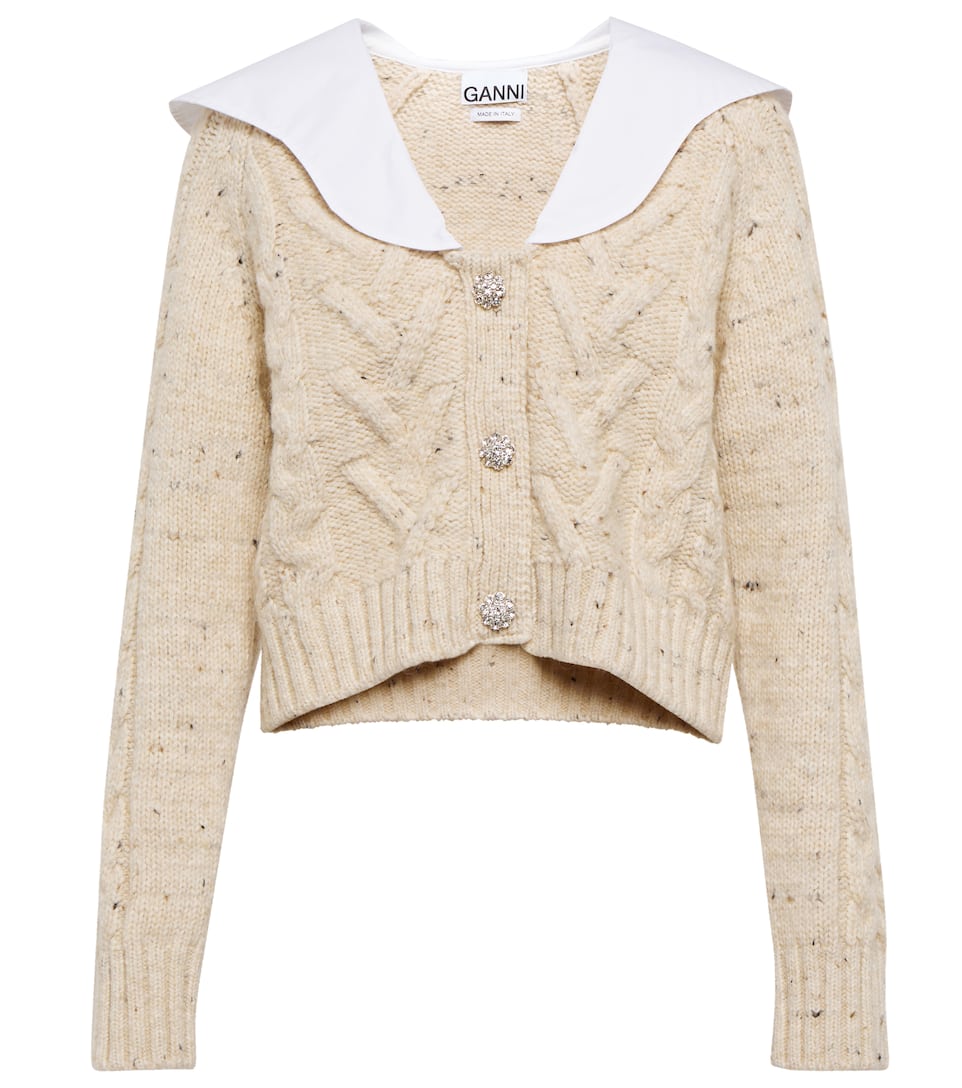 cable knit cropped cardigan