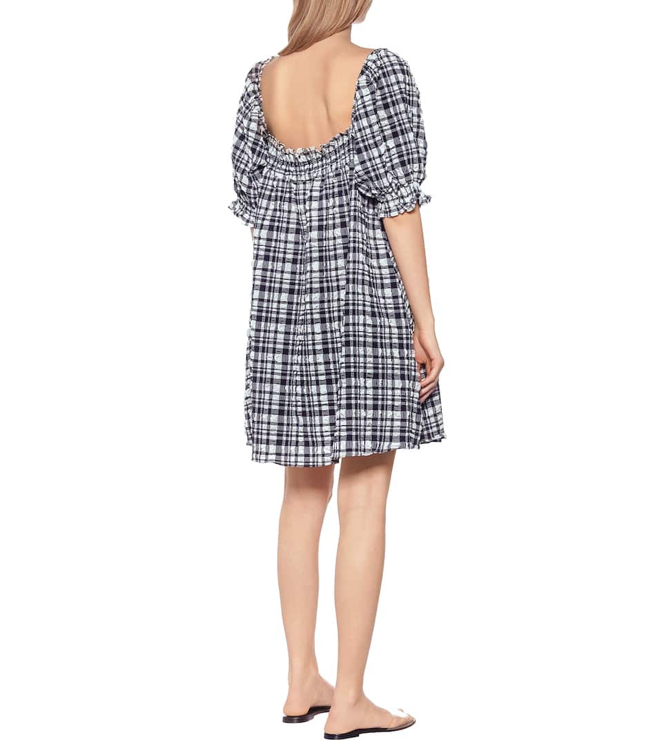 babydoll格纹迷你连衣裙