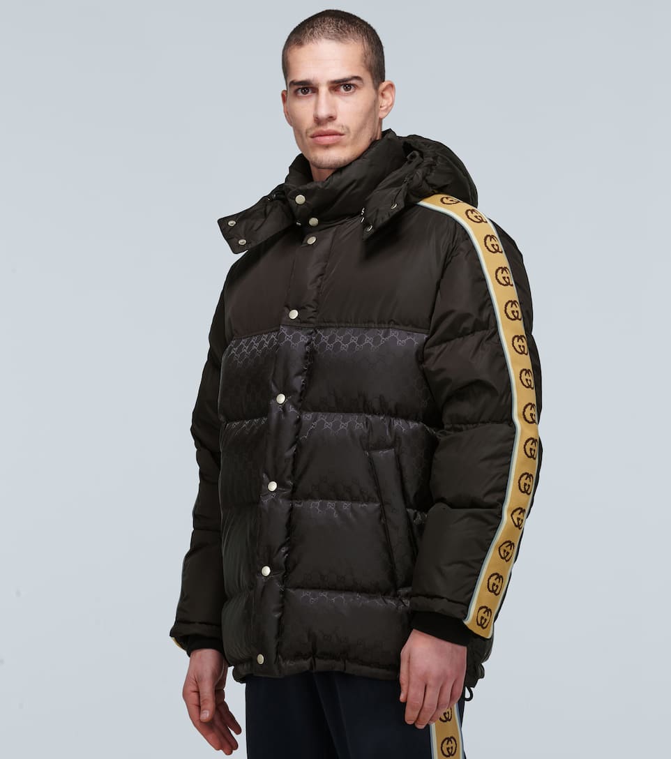 Gg jacquard nylon padded coat clearance