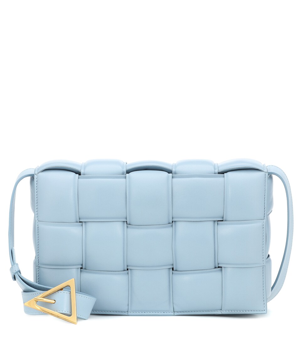 Bottega Veneta Padded Cassette Leather Shoulder Bag In Blue Modesens