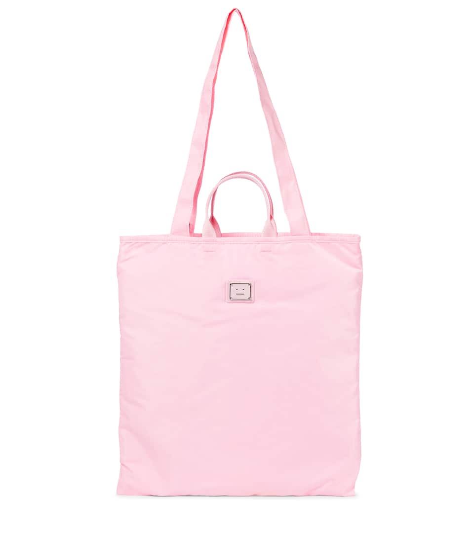 Acne Studios Logo Nylon Tote In 粉红色