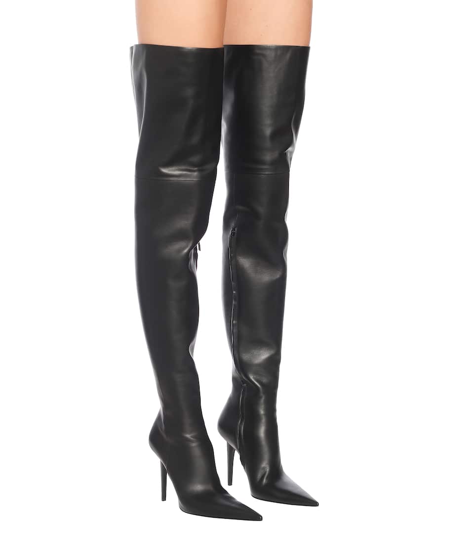 Knife Shark OverTheKnee Leather Boots Balenciaga Mytheresa