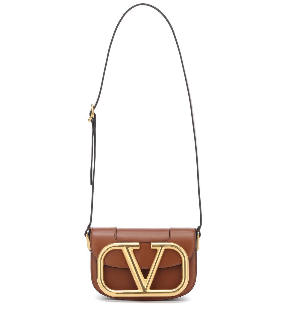 Valentino Garavani Supervee Small Leather Shoulder Bag In 棕色 ModeSens