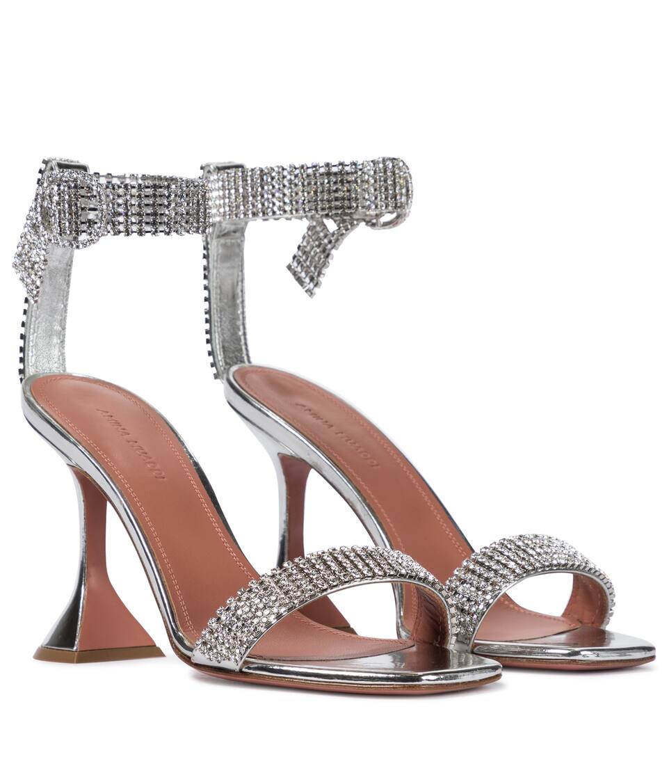 AMINA MUADDI JAH JAH EMBELLISHED LEATHER SANDALS