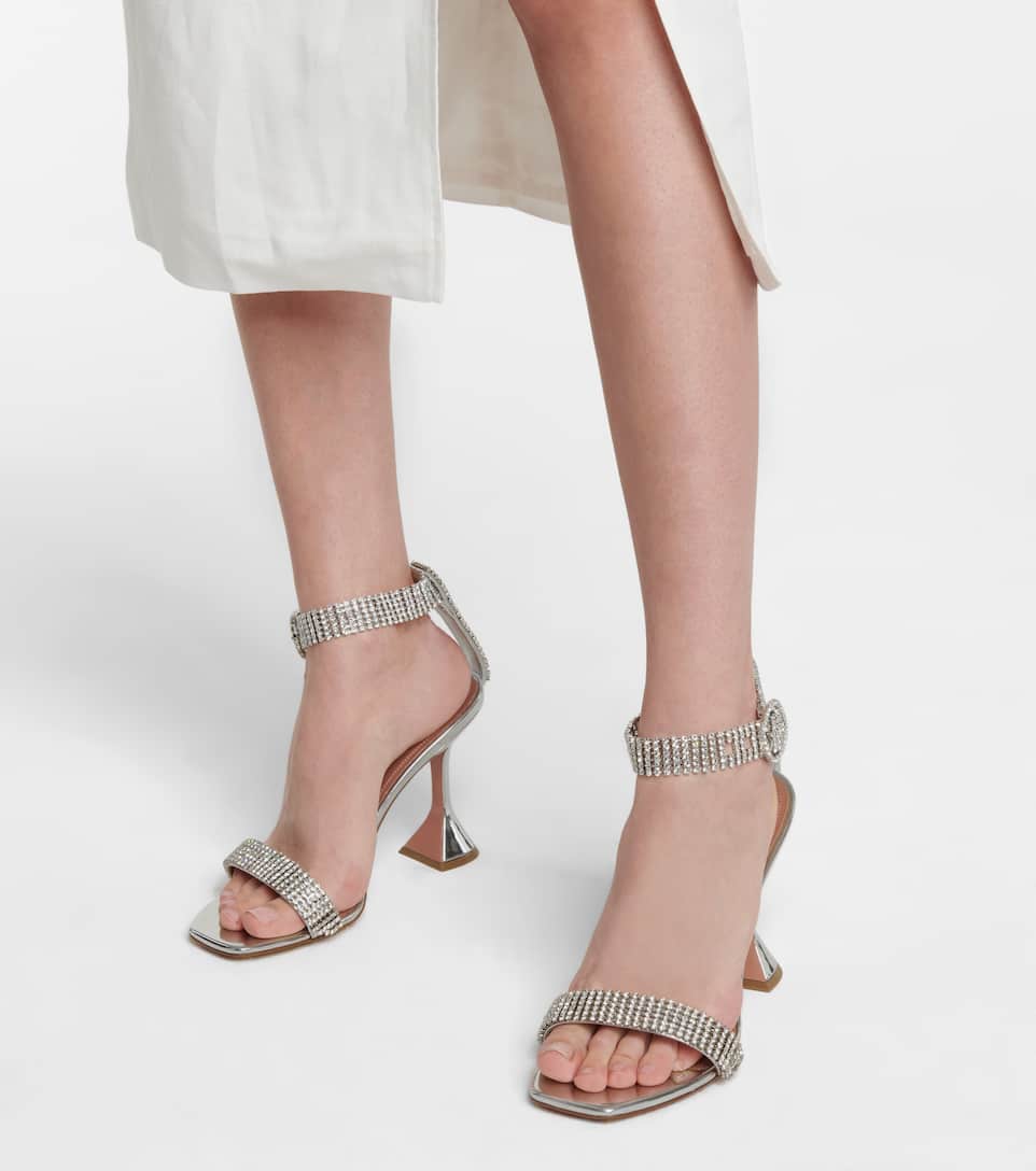 AMINA MUADDI JAH JAH EMBELLISHED LEATHER SANDALS