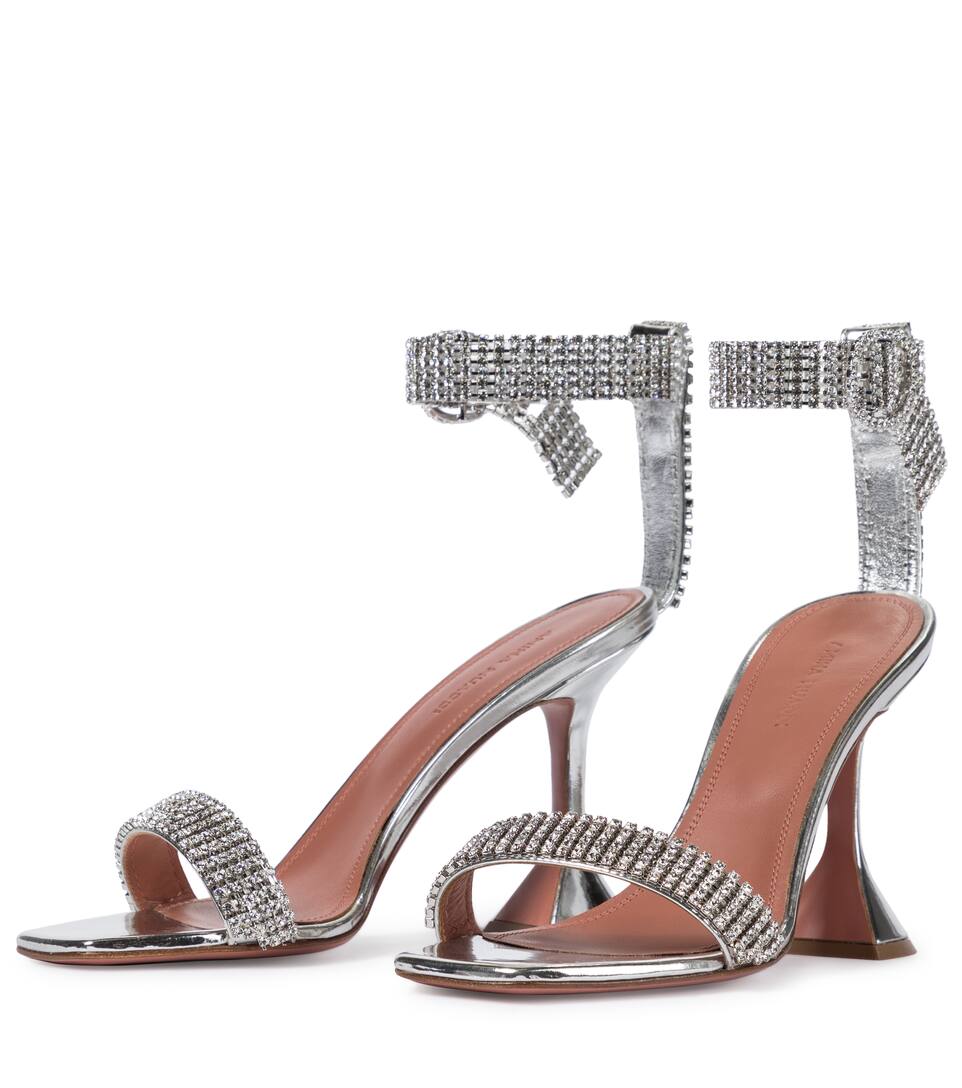 AMINA MUADDI JAH JAH EMBELLISHED LEATHER SANDALS