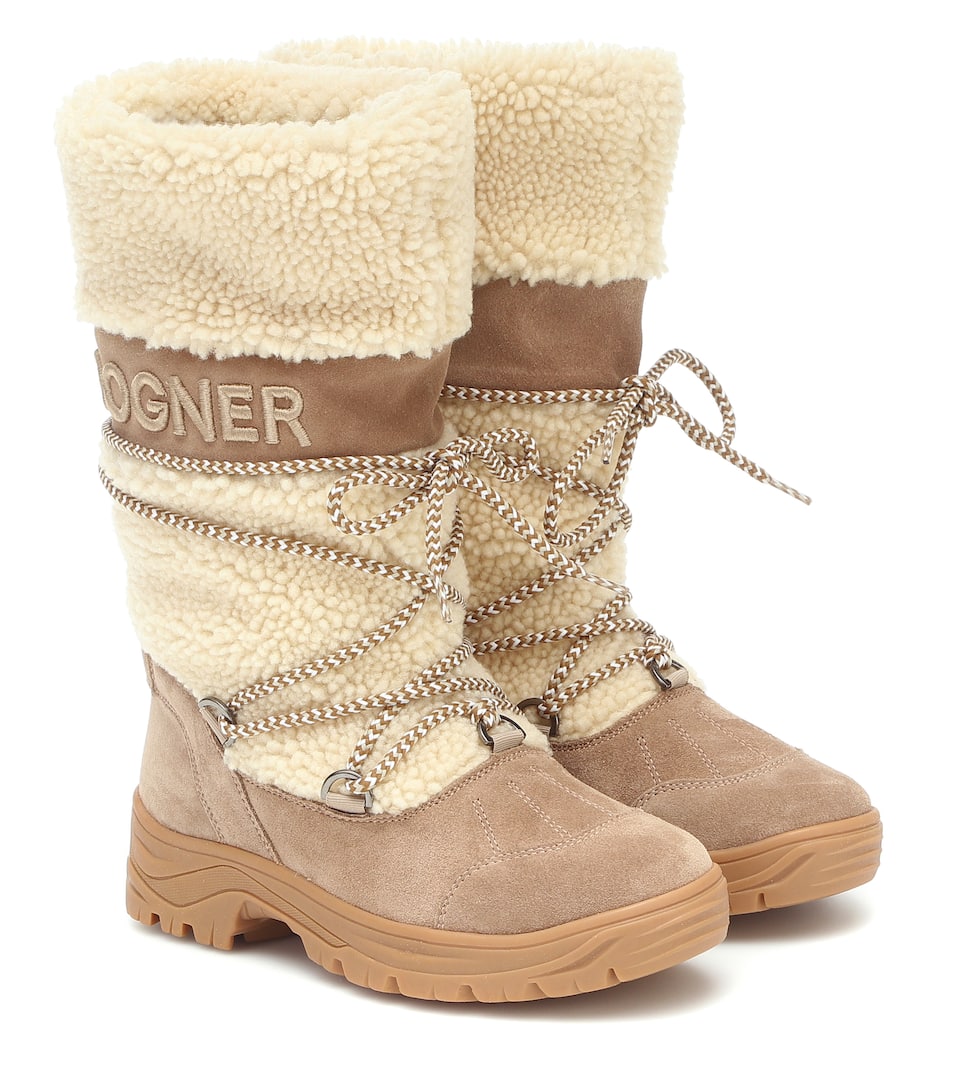 Click to view more detailed imagery on our partner's website Bogner Alta Badia 2 Shearling Snow Boots In Beige