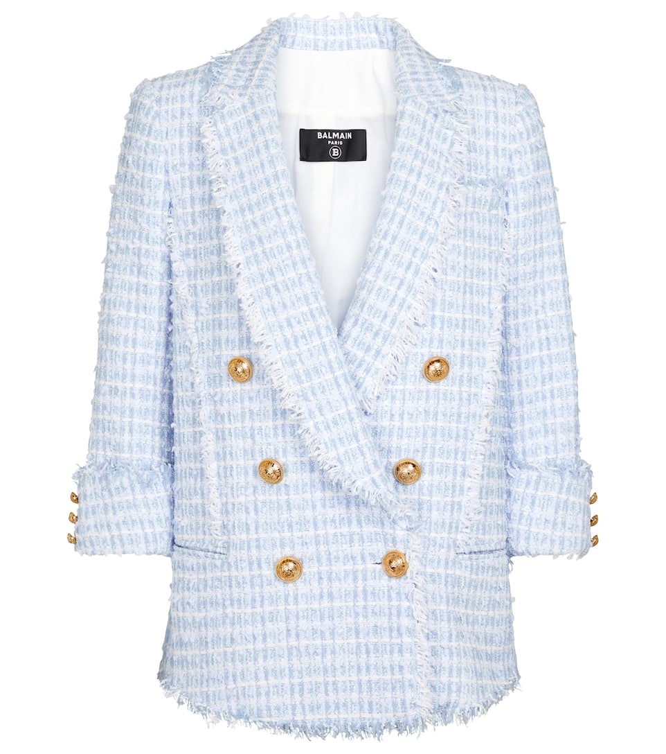 Balmain checked blazer clearance