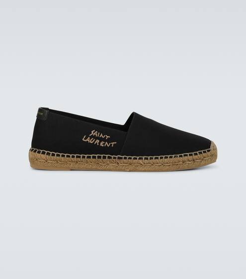Logo刺绣草编鞋 | Saint Laurent