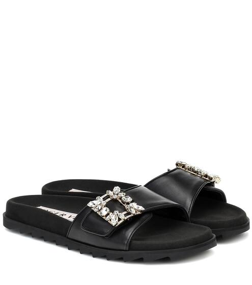Slidy Viv' leather sandals | Roger Vivier