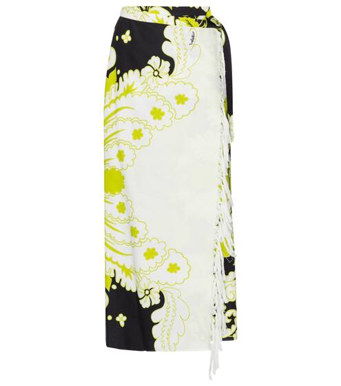 Valentino花卉棉质斜纹布纱笼 | Valentino / Garavani