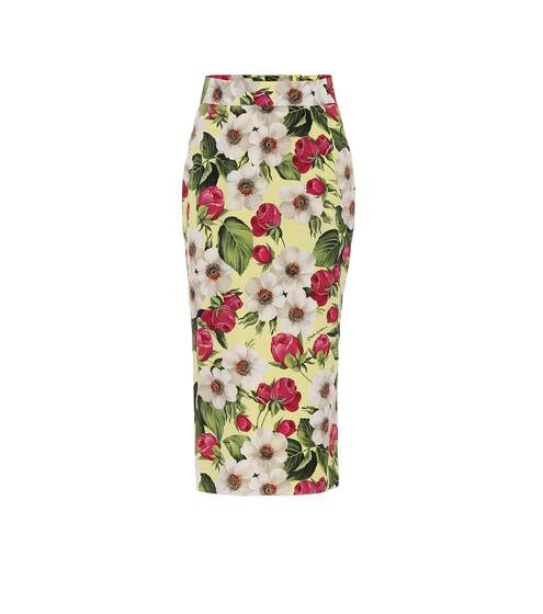Floral stretch-silk pencil skirt | Dolce & Gabbana