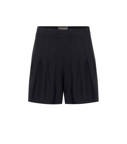 High-rise wool-gabardine shorts | Saint Laurent