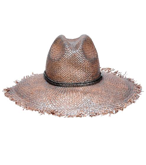 Leather-trimmed straw hat | Brunello Cucinelli