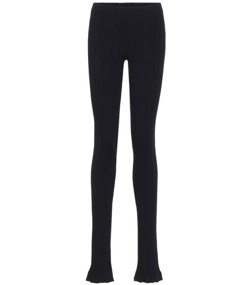 Ribbed-knit cotton-blend leggings | Acne Studios