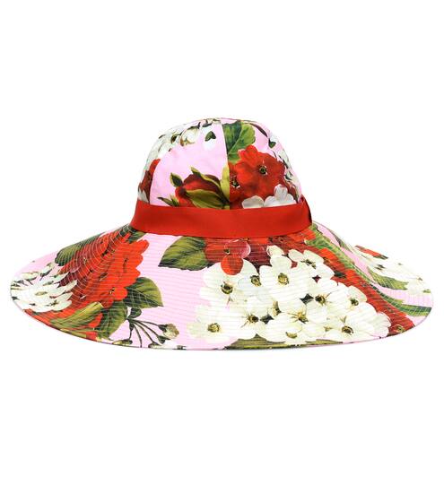 Floral cotton wide-brim hat | Dolce & Gabbana