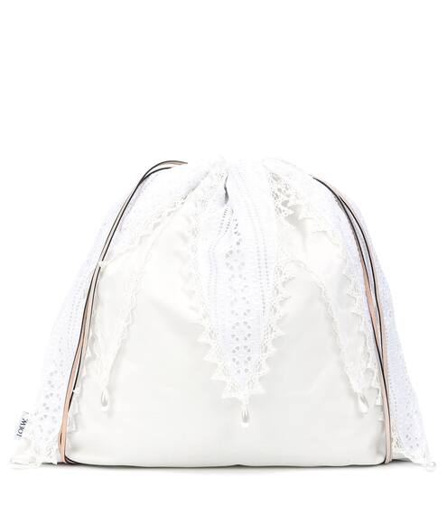 Lace-trimmed drawstring pouch | Loewe