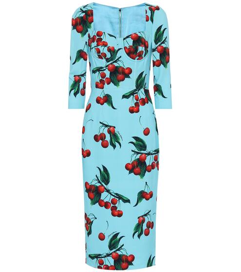 Exclusive to Mytheresa – cherry printed midi dress | Dolce & Gabbana