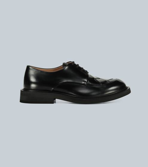 Intrecciato-paneled leather shoes | Bottega Veneta