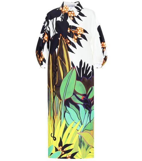 Printed cotton-cady dress | Valentino