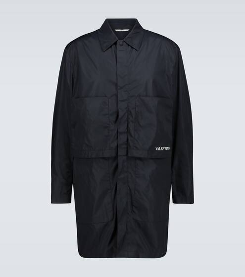 Layered paneled technical raincoat | Valentino