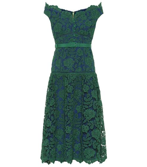 Floral-lace midi dress | Self-Portrait