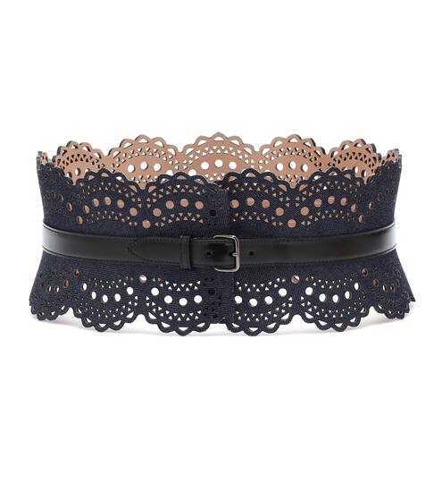 Denim and leather corset belt | Alaïa