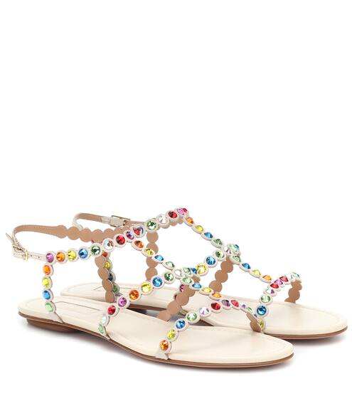 Tequila embellished leather sandals | Aquazzura
