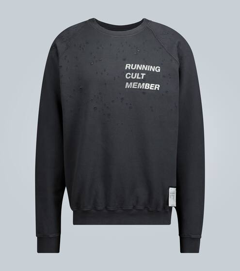 Moth-eaten cotton sweatshirt | Satisfy