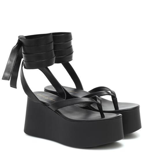 Leather platform thong sandals | Gianvito Rossi
