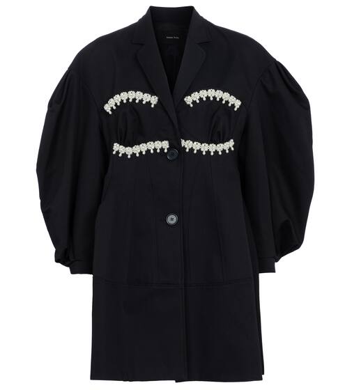 人造珍珠缀饰棉质大衣 | Simone Rocha