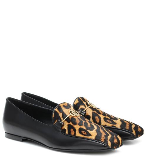 Leopard-print calf hair loafers | Burberry