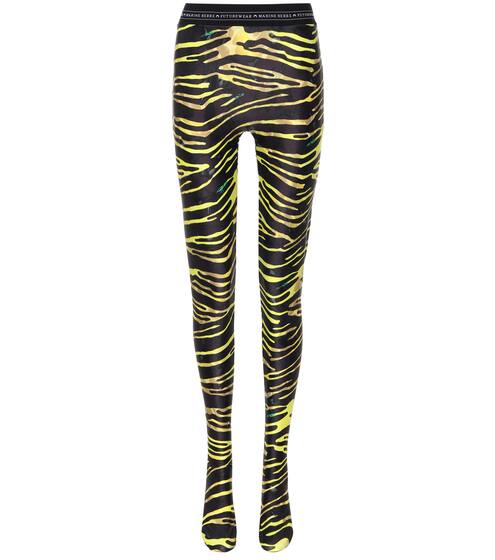 Zebra-print stretch-jersey tights | Marine Serre
